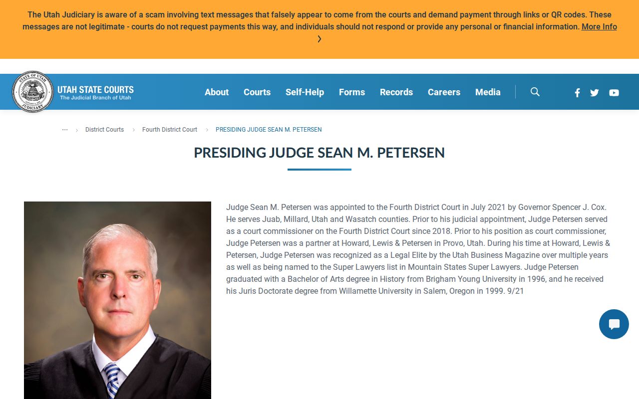 Millard County arrest warrants: Fourth District judge profile